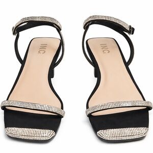 INC International Concepts Black Sandals with Sparkling Accents